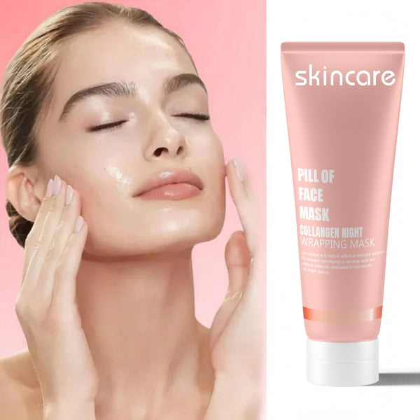 Collagen Night Wrapping Face Mask 🌜🧴✨ With Nicotinamide & Hyaluronic Acid, Collagen Extract 💆‍♀️