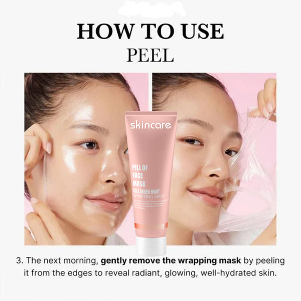 Collagen Night Wrapping Face Mask 🌜🧴✨ With Nicotinamide & Hyaluronic Acid, Collagen Extract 💆‍♀️