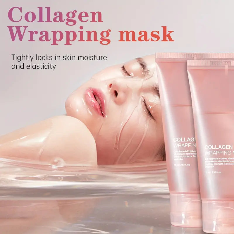 Collagen Night Wrapping Face Mask 🌜🧴✨ With Nicotinamide & Hyaluronic Acid, Collagen Extract 💆‍♀️