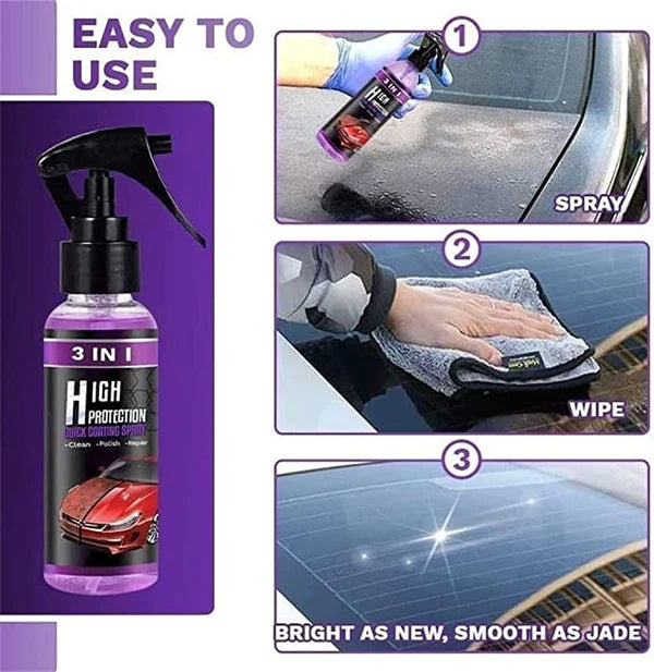 3 IN 1 CERAMIC SHINER✨ 10x More Powerful 🌧️ Hydrophobic Ceramic Coating Spray 💪🛡️🚘 | Buy 1 Get 1 Free🔥🔥🔥